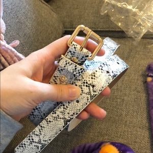 Accessories - New Snakeskin Print Belt with Gold Buckle Accessories - New Snakeskin Print Belt with Gold Buckle